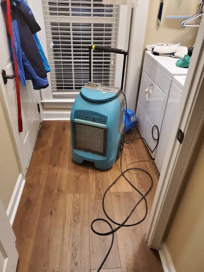 Commercial dehumidifier deployed for Flood Damage Cleanup in Englewood